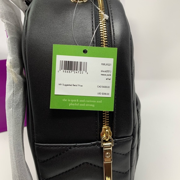 Kate spade Reese park black Ethel backpack NWT - Picture 6 of 8